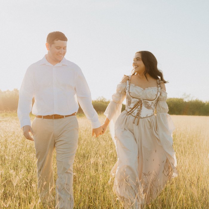 Jessica and Erick in a field